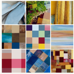 a collage of various fabric swatches oil 256x256 81095134