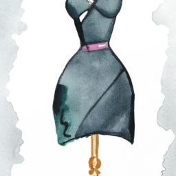 elegant attire on a mannequin watercolor 256x256 57368029